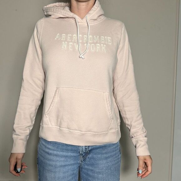 Abercrombie and Fitch Light Pink Hoodie Size Large - Picture 1 of 3